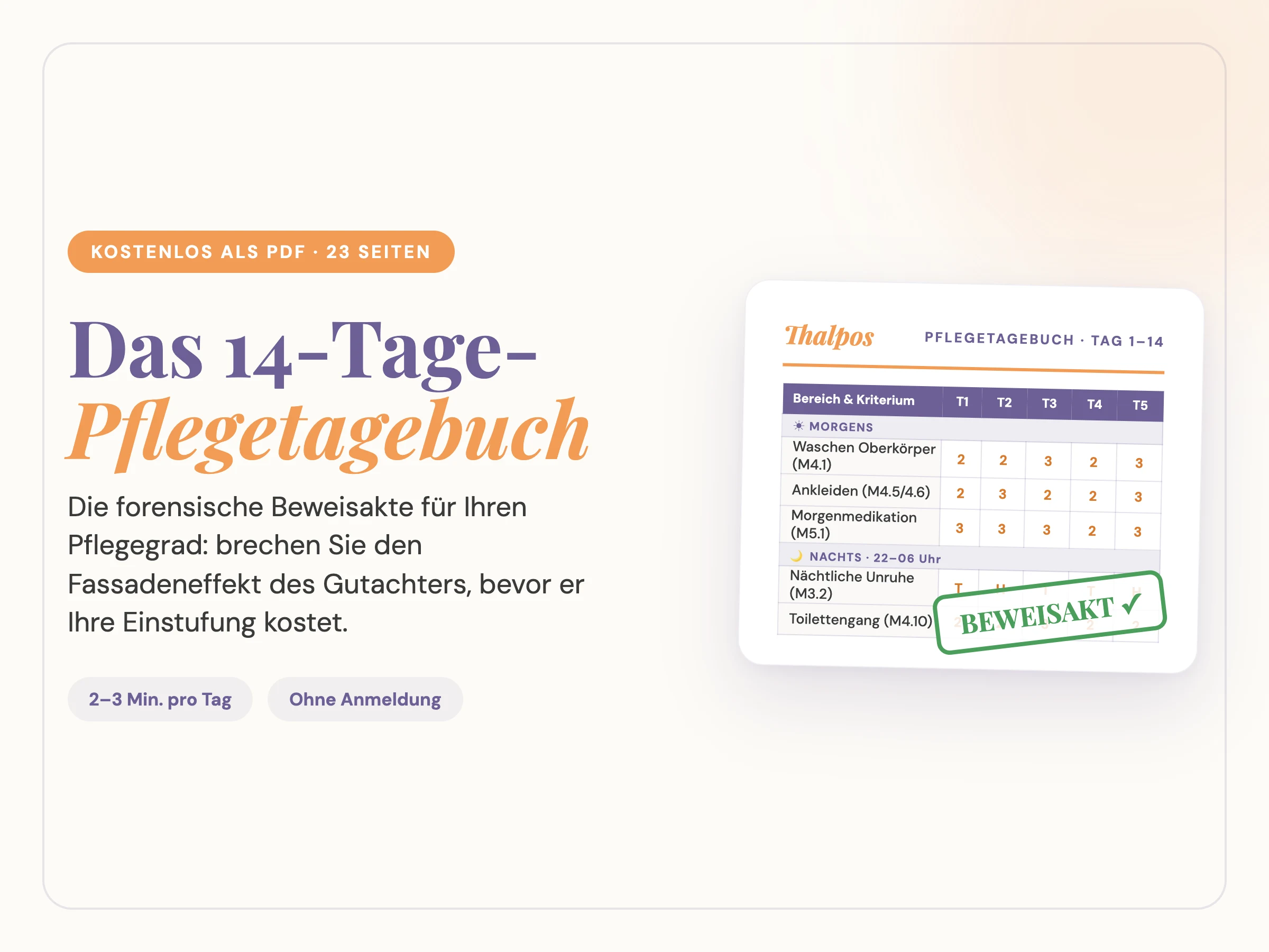 Das 14-Tage-Pflegetagebuch: Stärker als jeder Anwalt