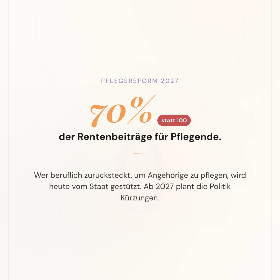 Renten-Kürzung für Pflegende: Das Pflegeneuordnungsgesetz (PNOG) 2027
